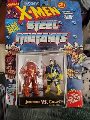 VTG 1994 Toy Biz Marvel X-Men Steel Mutants Cyclops Vs Juggernaut   Sealed MOC