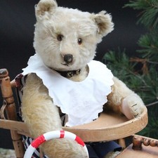 Cute Antique Steiff teddy bear w long f 1920s 18.8"w voice Trousseau Steiff