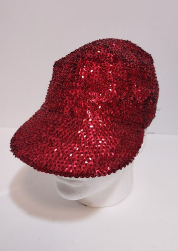De Gruchy Sequin Red Cap Shiny Metallic Disco Fashion