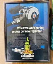 AMF Swimaster Vintage Scuba Diving Print AD Custom Framed