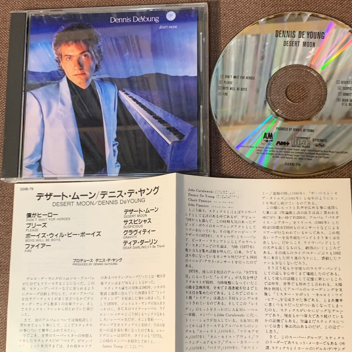 洋楽 Dennis DeYoung desert moon CD 32XB-79 DENNIS DeYOUNG Desert Moon JAPAN CD 32XB-79 w/ INSERT + PS