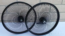 20" Lowrider Bicycle Dayton BLACK Wheels 144 Spokes Front & Rear Set 20x2.125