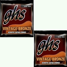 GHS Guitar Strings 2 Sets Acoustic Light 12-54 Vintage Bronze