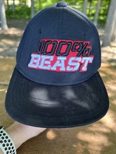 Under Armour Youth100 BEAST Black Hat Cap Snapback Red Graphics on Under Bill.