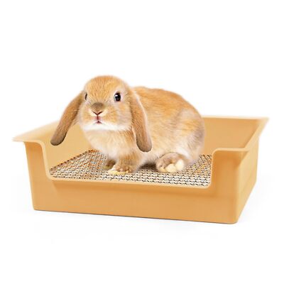 Steel Grids Rabbit Litter Box - Bunny Litter Pan Training Box 15x11x4.7 inche...