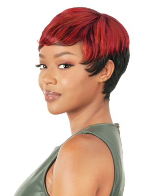NEW BORN FREE SYNTHETIC CUTIE FULL WIG SHORT BOYCUT PIXIE  display picture 1