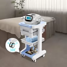 Mobile Storage Cart Work Trolley 3-Tier ABS Beauty Salon Trolley Cart 2 Drawers