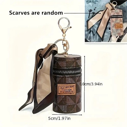 Mini Round 3-In-1 Coin Purse w Keychain Water-Resistant, Durable, Stylish Pink - Picture 2 of 2
