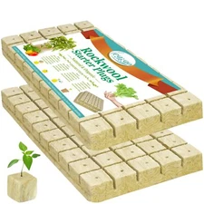 100 Plugs Stonewool Seed Starter Grow Cubes for Cuttings Cloning
