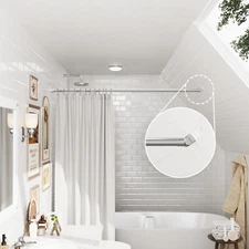 Naiture Stainless Steel Clothes Bar, Sliding Clothes Rail with Swivel Flange