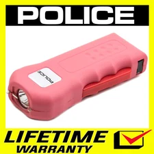 POLICE Stun Gun 512 700 BV Rechargeable LED Flashlight Women Self Defense Pink