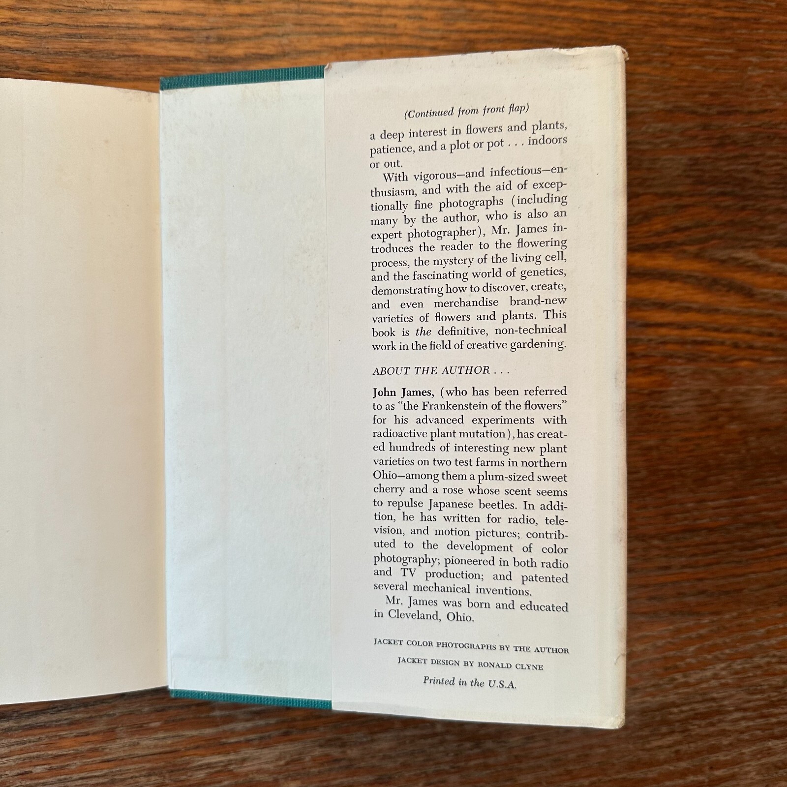 Create New Flowers and Plants by John James 1966 1st Ed Hardcover VERY GOOD