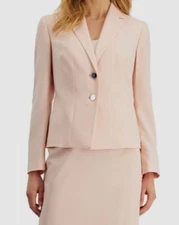 Le Suit Women's Pink Solid Two-Button Suit Separate Jacket Petite Size 6P