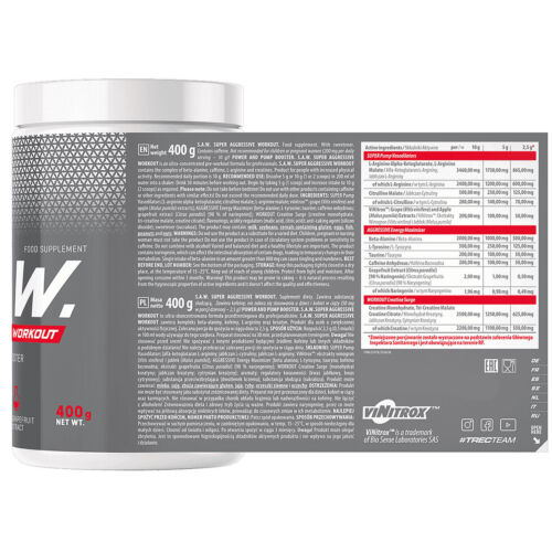 TREC SAW 400/600g Pre-Workout Booster Energie Konzentration 3 Arten von Kreatin - Bild 3 von 4