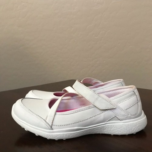 Skechers Girls Microburst Scholar Spirit Mary Jane Shoes White Pink Leather 4 - Picture 5 of 7