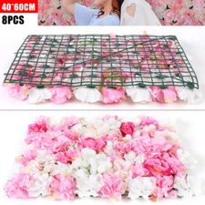 8 Rose Flower Wall Panels Artificial Silk Wedding Supply Decor Party Floral