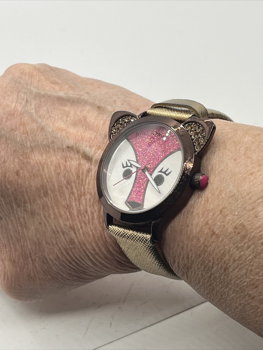 Betsey Johnson Pink Fox Glitter Ladies Watch | eBay display picture 1