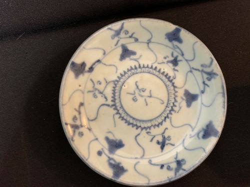 Juego de tazas y dos platos de la dinastía Chi'ing Qing china de colección azul y blanco - Imagen 5 de 10