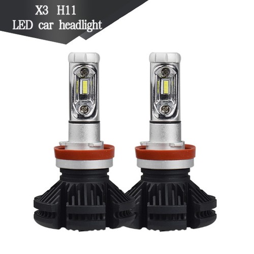 2pc X3 H11 H8 H9 50W Hi/Lo 6000LM Car LED Headlight Bulb Conversion Kit 6500K - Picture 3 of 12