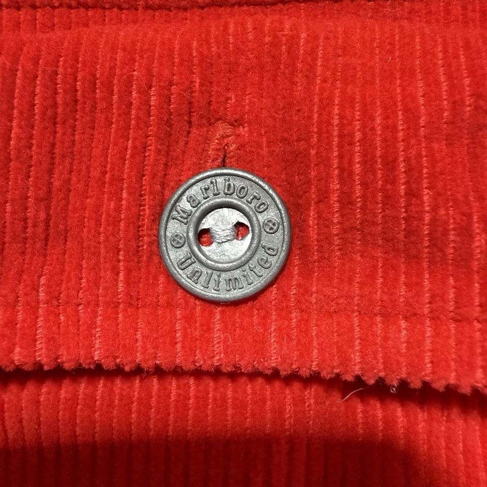 Vintage Red Marlboro Men's size XXL Zip Down Corduroy Shirt Jacket - NWOT - Image 4 of 4