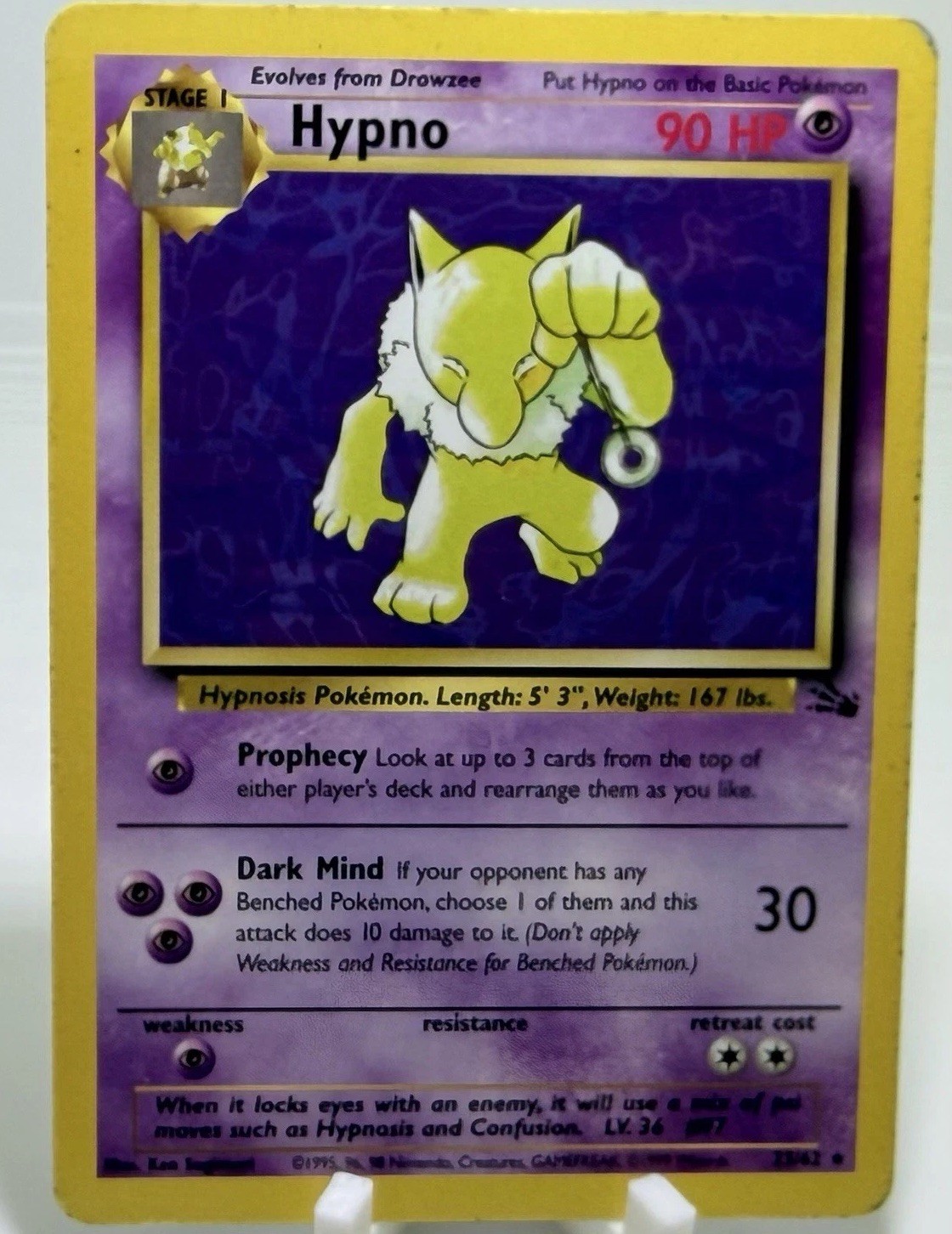 Pokémon TCG Hypno Fossil Unlimited Rare Card 8/62 Mint Condition