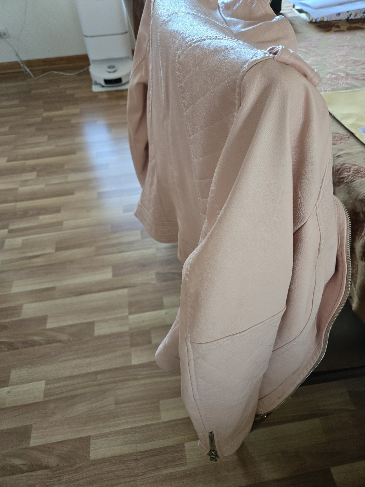 GUESS Quilted Pink Lined Basic Jacket Short Long … - image 4