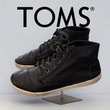 TOMS  Women  s Black Leather Lace-Up High-Top Boots Sneakers 9