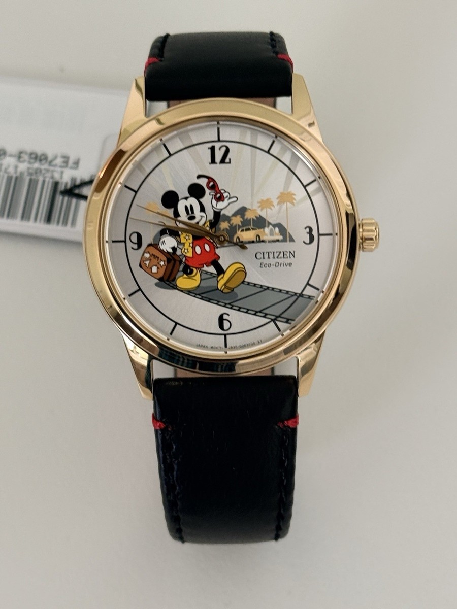 Disney's Mickey Mouse Takes Hollywood Men's Leather Strap Watch by