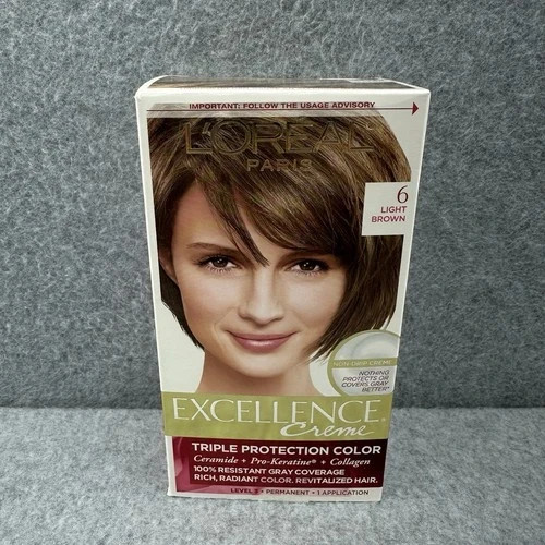 Loreal Paris Excellence Creme #6 LIGHT BROWN Permanent Hair 