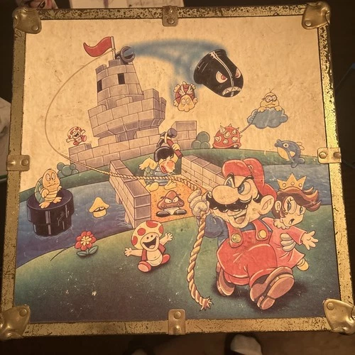 Rare vintage Nintendo super Mario Zelda box toy chest storage Video Games. 1980s