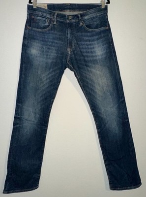 Mens Polo Ralph Lauren Jeans 31x30 Varick Slim Straight Distressed Dark EUC
