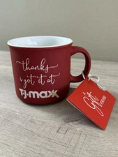 Thanks I Got It At TJ Maxx Red Viral Mug Gift Card Holder NWT