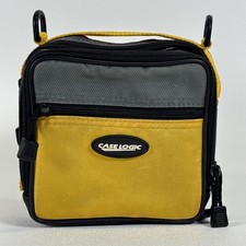 Vintage Case Logic cd Player Case Grey Yellow 6.5x6.5x2.5