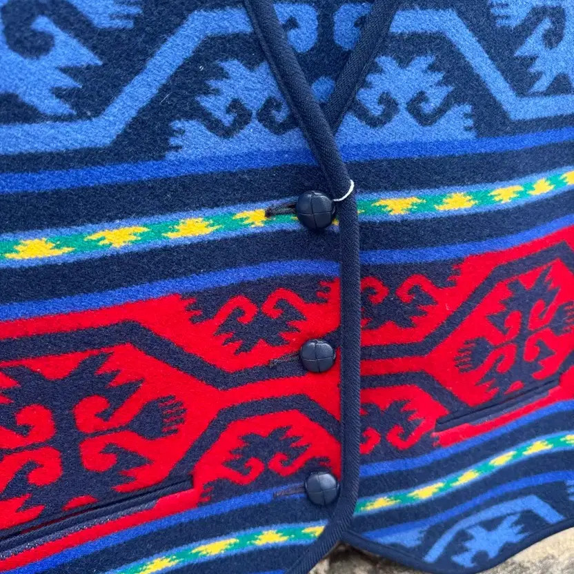 80s Pendleton Vintage Native Pattern Wool Vest M - image 1