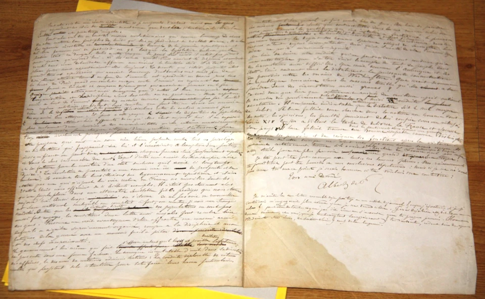 Grande lettre autographe, avec ratures, sur la guerre de 1870 - Photo 1/1