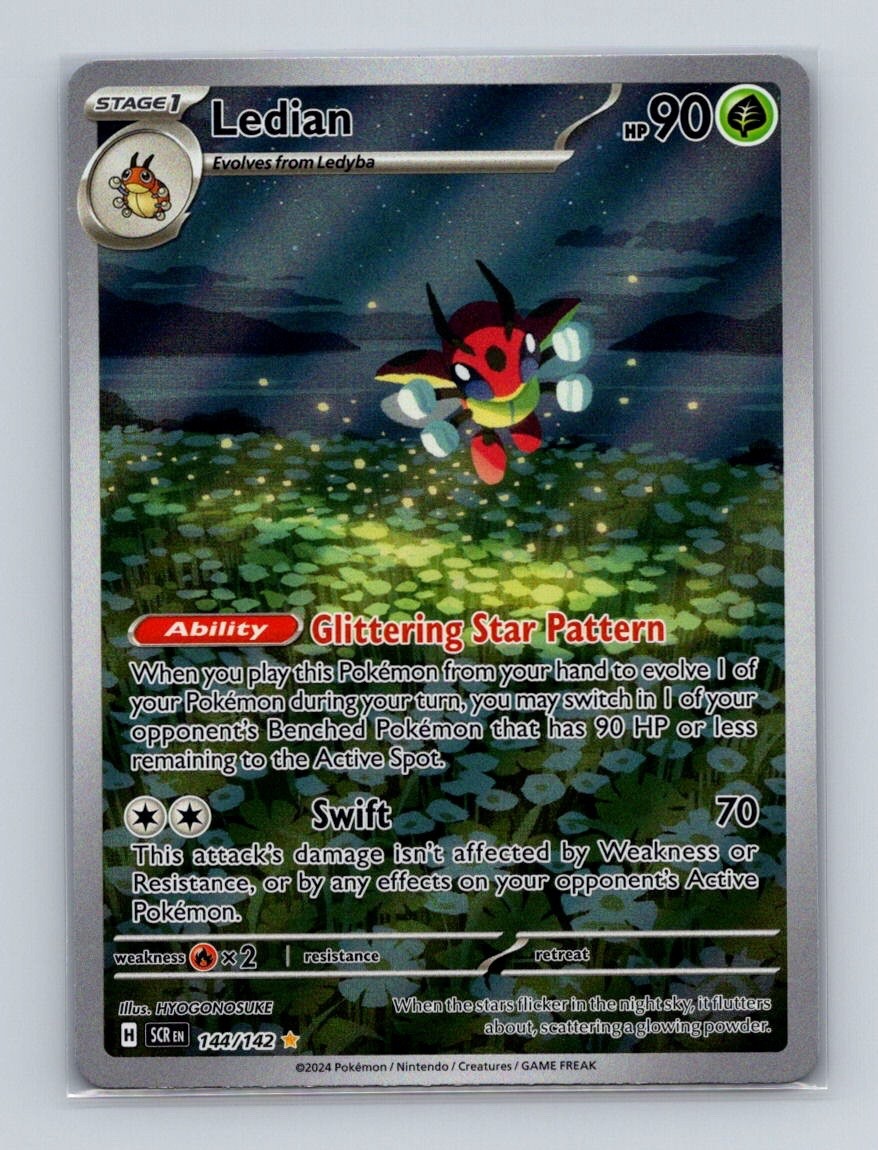 Ledian 144 2024 Pokemon Stellar Crown  Illustration Rare Card NM+