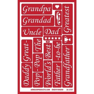 Dad - Armour Reusable Over n Over Glass Etching Stencil #21-1737
