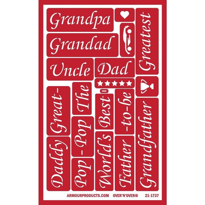 Dad - Armour Reusable Over n Over Glass Etching Stencil #21-1737