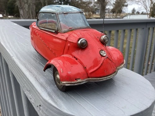 Vintage Bandai tin Messerschmitt KR200 bubble top car Japan 1956