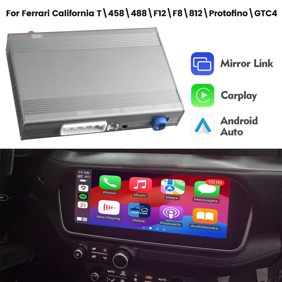 Wireless Carplay Android Auto Modul Für Ferrari F8 F12 458 488 812GTS GTC4 Roma