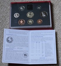 1995 Royal Mint Proof 8 Coin Set with COA In deluxe red presentation Case