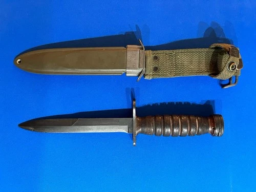 WW2 US Military M1 Carbine Imperial Bayonet Knife USM8A1 Scabbard Soldier Name