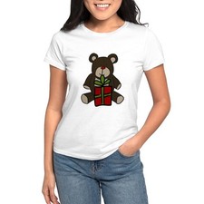 CafePress Christmas Teddy Bear Gift Women's T Shirt Women's T-Shirt 698412898 