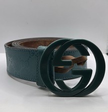 Authentic Gucci Belt Marmont Green Leather Green GG Buckle sz 110/44 W/ Dustba