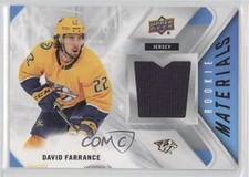 2021-22 Upper Deck Series 2 Rookie Materials David Farrance #RM-DF 0zu