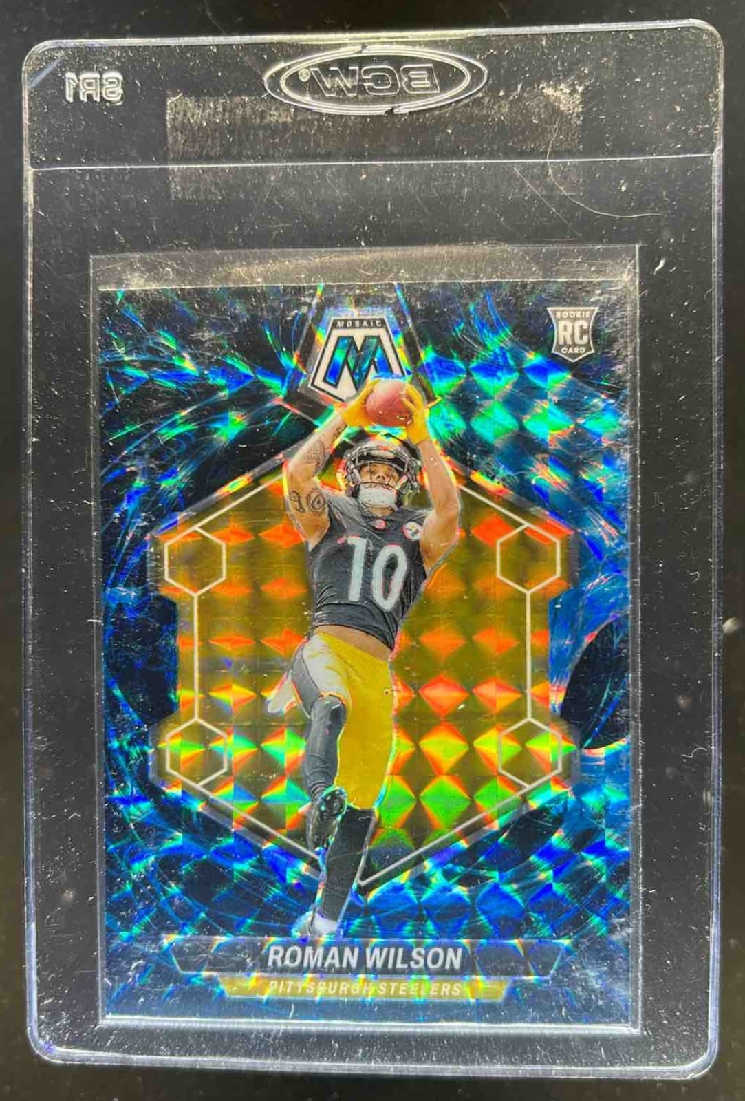 2024 Mosaic Roman Wilson RC Genesis Prizm Rookie #369 Steelers