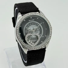 Unisex SPARO Minnesota TWINS Floating Crystal Heart MLB Team Baseball Watch 42mm