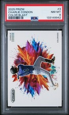 2025 Panini Prizm Color Blast #3 Charlie Condon PSA 8