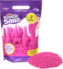 , 2Lbs Pink Play Sand, Moldable Sensory Toys for Kids, Resealable Bag Packaging