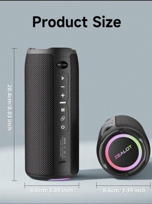 Zealot S49PRO Portable Bluetooth Speaker 20W IPX6 Waterproof,Micro